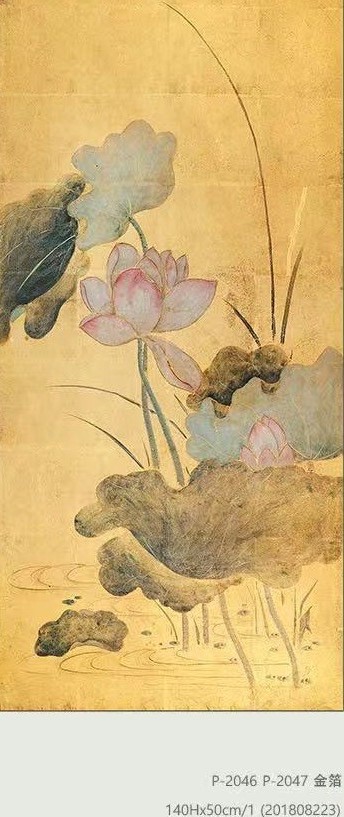 Lotus pond, wall panel